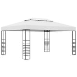 VidaXL Prieel met LED-lichtslinger 4x3x2,7 m wit - afbeelding 3
