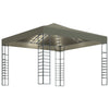 Vidaxl tuinpaviljoen met led-lichtslinger 3x3 m taupe