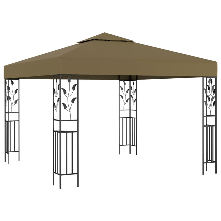 Vidaxl prieel met led-lichtslinger 3x3 m taupe