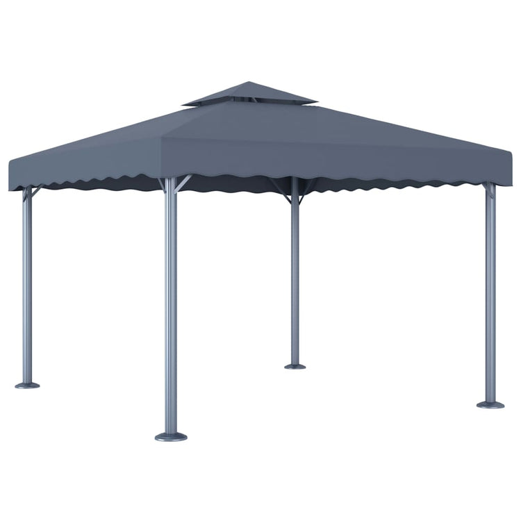 Vidaxl prieel met led-lichtslinger 300x300 cm aluminium antracietkleur