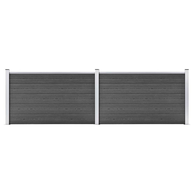 VidaXL Schuttingpanelenset 353x105 cm HKC zwart