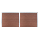 VidaXL Schuttingpanelenset 353x146 cm HKC bruin - afbeelding 1