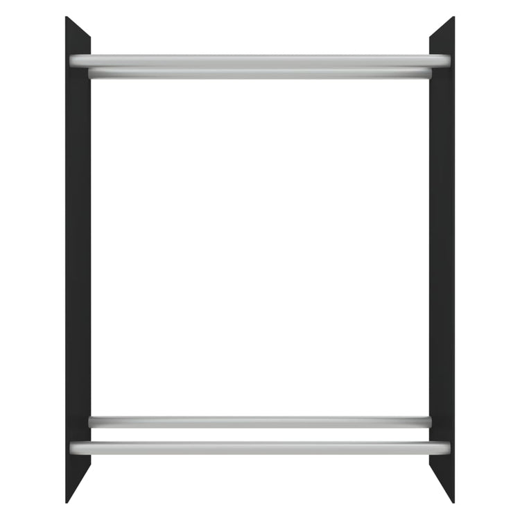 Vidaxl haardhoutrek 80x35x100 cm gehard glas zwart