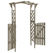 Vidaxl pergola met poort 116x40x204 cm massief vurenhout grijs - afbeelding 3