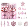 VidaXL 65-delige Kerstballenset roze rood wit