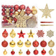 Vidaxl 108-delige kerstballenset goud en rood