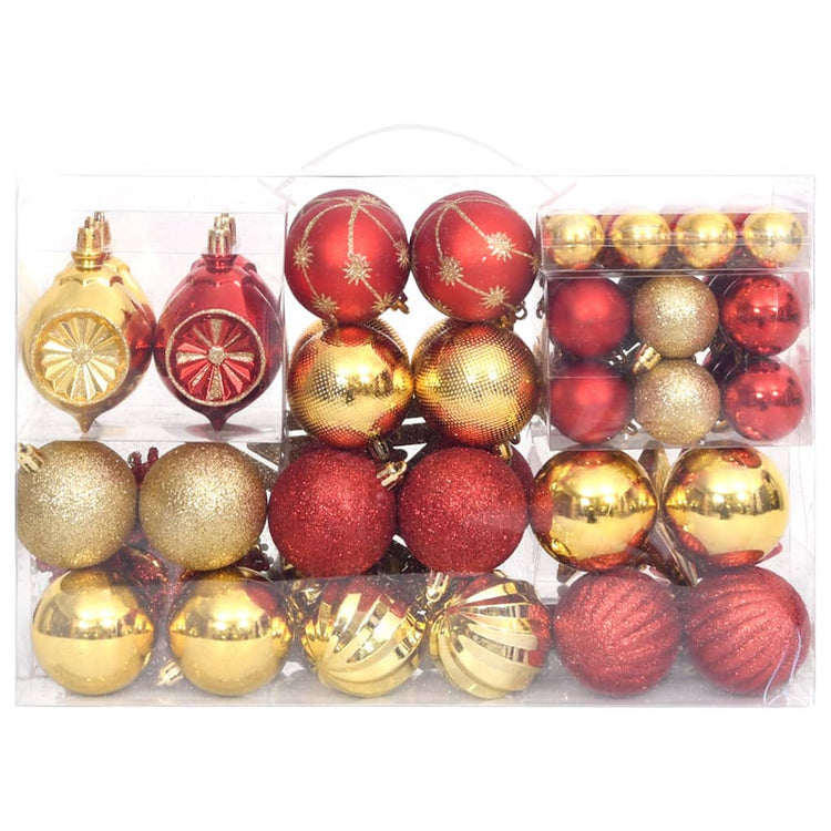 Vidaxl 108-delige kerstballenset goud en rood