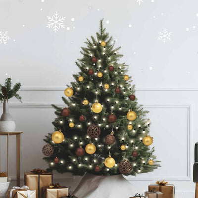 Vidaxl 60-delige kerstballenset met piek en 150 led's goud en brons