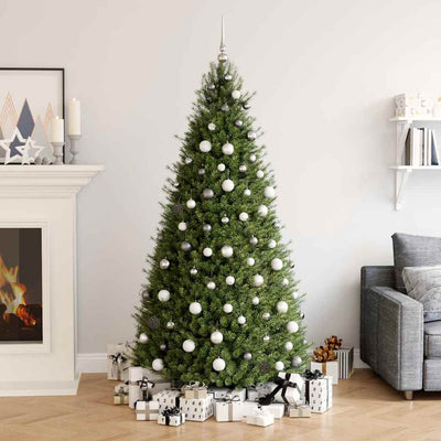 Vidaxl 120-delige kerstballenset met piek en 300 led's wit en grijs