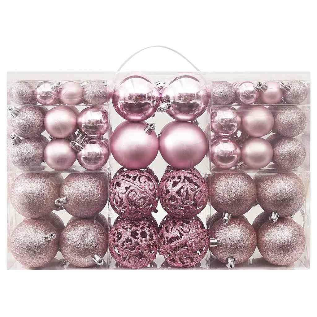 Vidaxl 100-delige kerstballenset roze