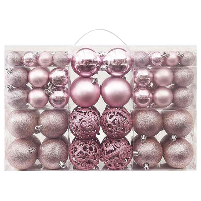 Vidaxl 100-delige kerstballenset roze