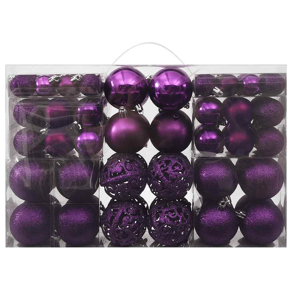 Vidaxl 100-delige kerstballenset paars