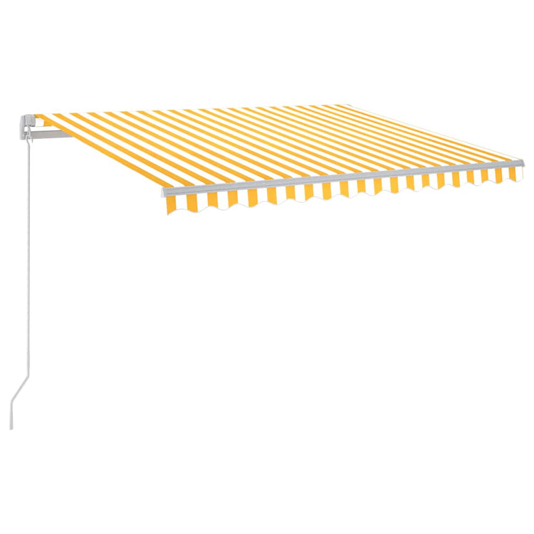 Vidaxl luifel handmatig uittrekbaar met led 300x250 cm geel en wit