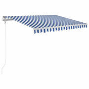 Vidaxl luifel automatisch uittrekbaar 300x250 cm blauw en wit - afbeelding 2