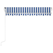 Vidaxl luifel automatisch uittrekbaar 300x250 cm blauw en wit - afbeelding 3