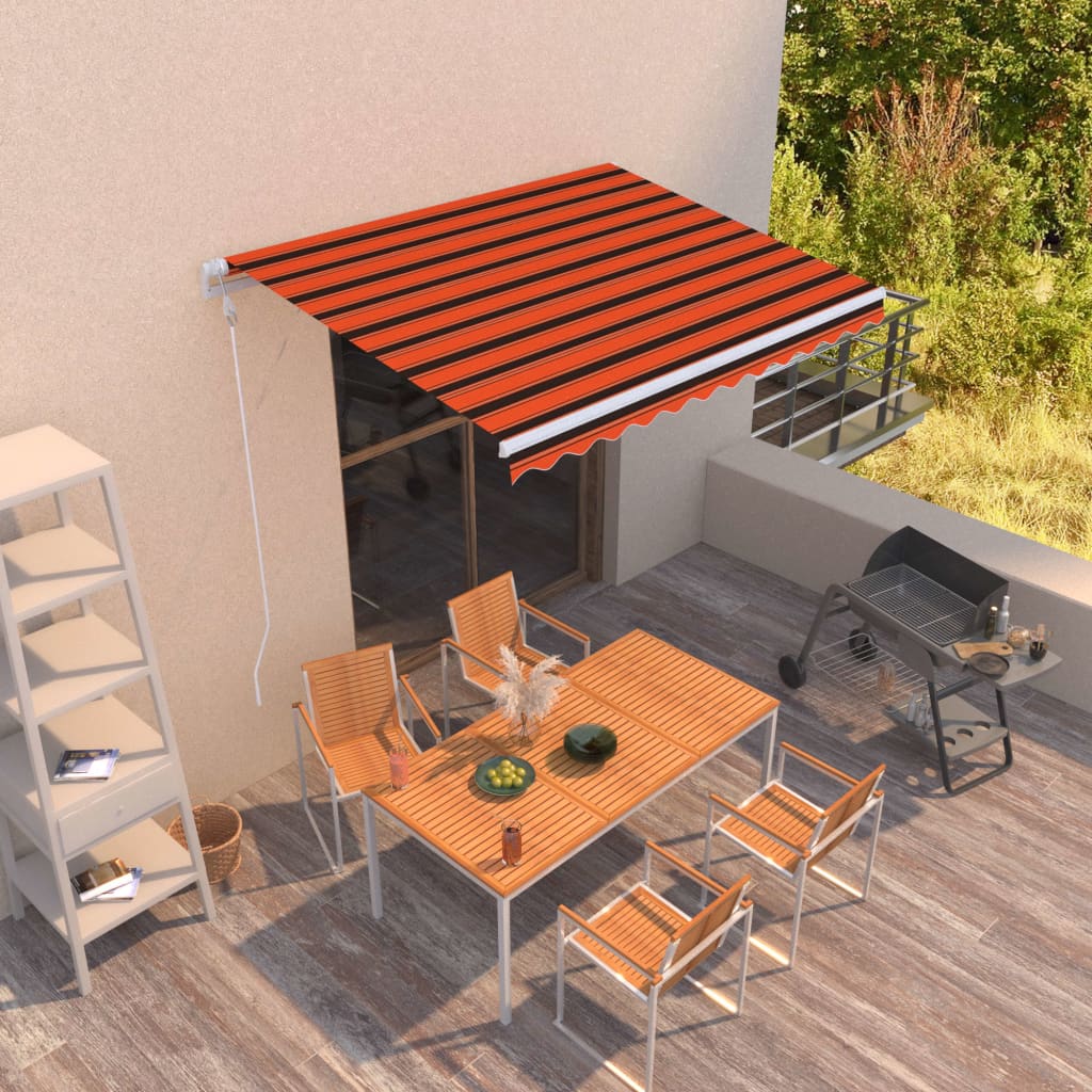 Vidaxl luifel automatisch uittrekbaar 300x250 cm oranje en bruin