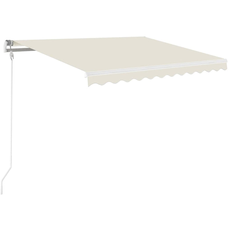 Vidaxl luifel handmatig uittrekbaar met led 350x250 cm crèmekleurig