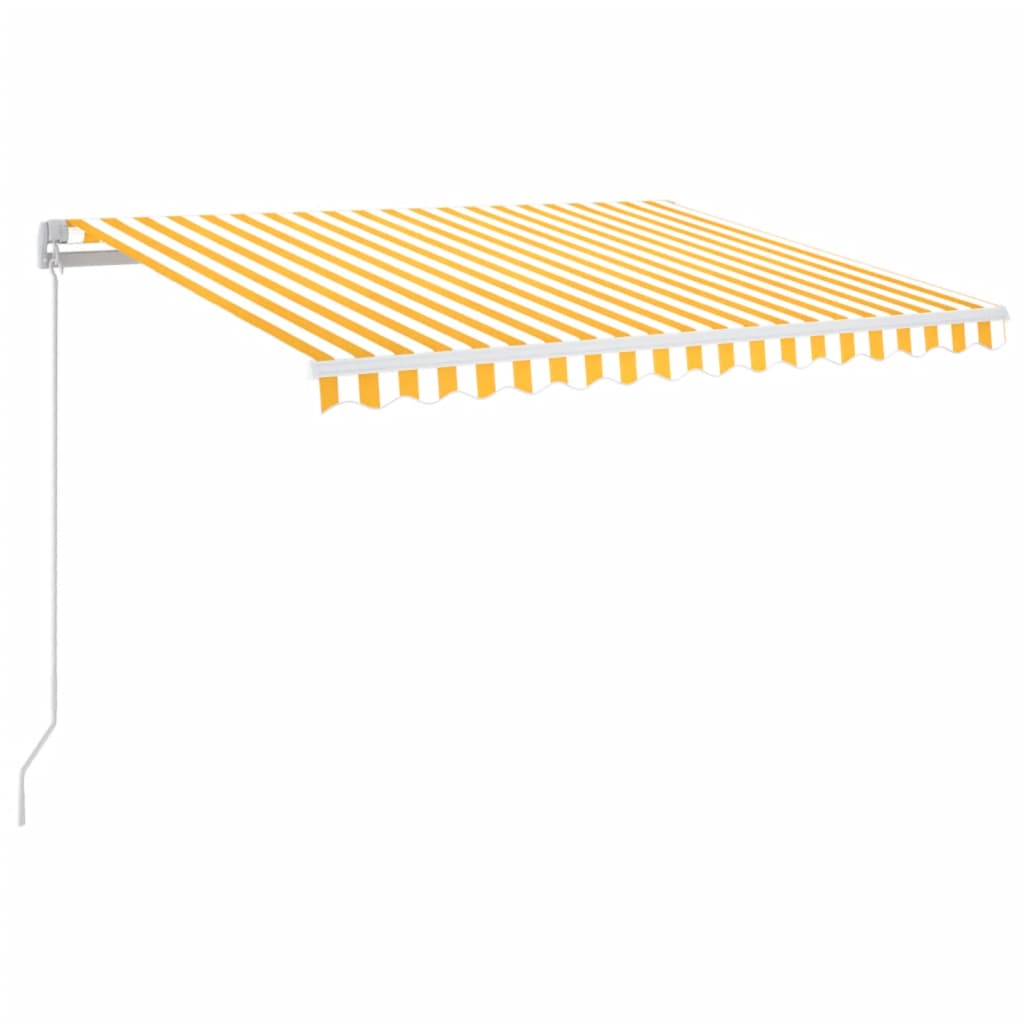 Vidaxl luifel handmatig uittrekbaar met led 350x250 cm geel en wit