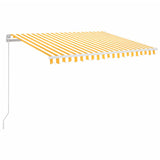 Vidaxl luifel handmatig uittrekbaar met led 350x250 cm geel en wit - afbeelding 2