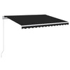 Vidaxl luifel handmatig uittrekbaar met led 350x250 cm antracietkleur