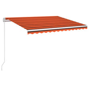 Vidaxl luifel handmatig uittrekbaar met led 350x250 cm oranje en bruin - afbeelding 2