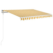 Vidaxl luifel automatisch uittrekbaar 350x250 cm geel en wit - afbeelding 2