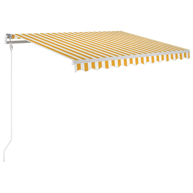 Vidaxl luifel automatisch met led en windsensor 350x250 cm geel en wit