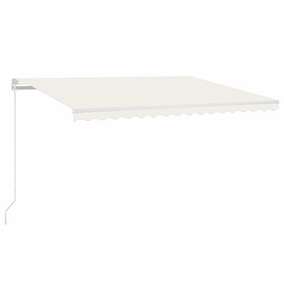 Vidaxl luifel handmatig uittrekbaar met led 400x300 cm crèmekleurig