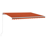Vidaxl luifel handmatig uittrekbaar met led 400x300 cm oranje en bruin - afbeelding 2