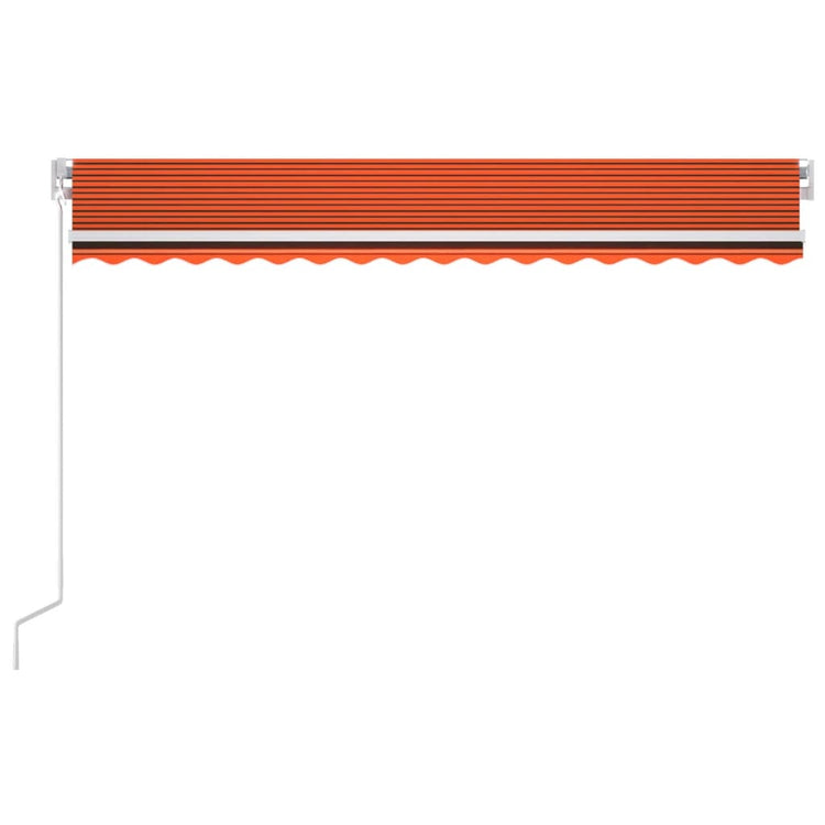 VidaXL Luifel automatisch met LED windsensor 400x300 cm oranje bruin