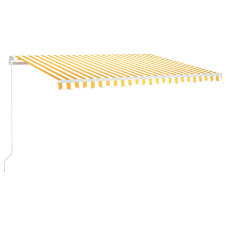 VidaXL Luifel handmatig uittrekbaar 450x300 cm geel en wit