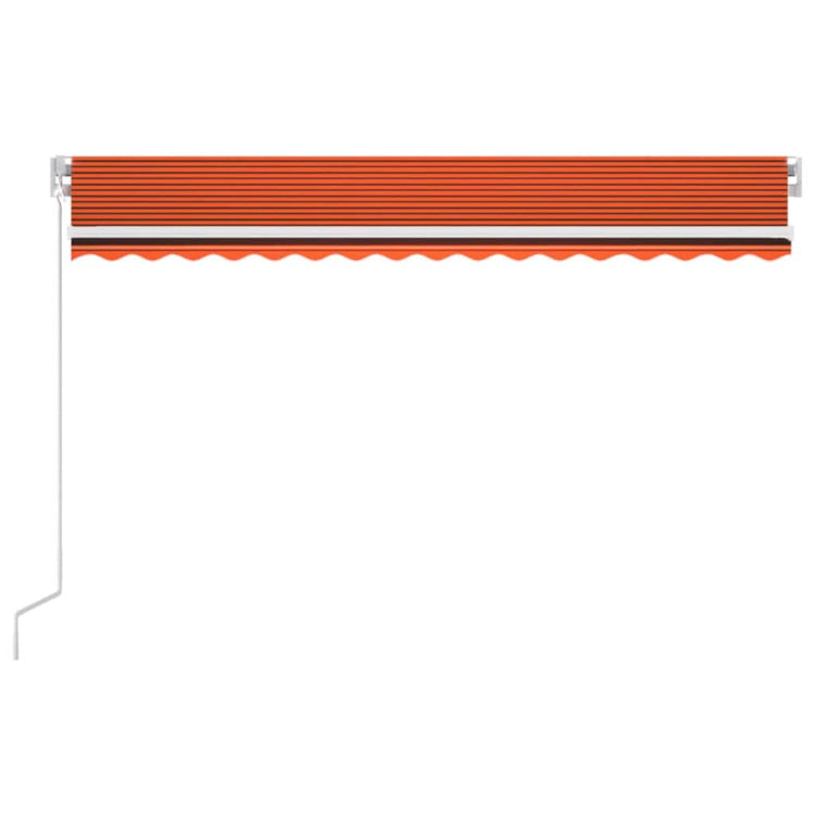 VidaXL Luifel handmatig uittrekbaar met LED 450x300 cm oranje en bruin