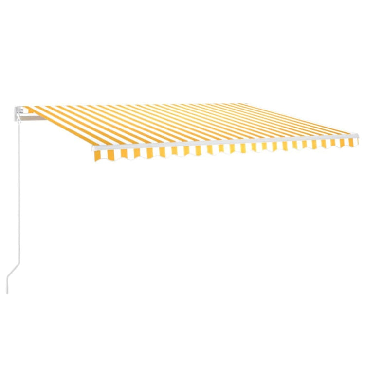VidaXL Luifel automatisch uittrekbaar 450x300 cm geel en wit