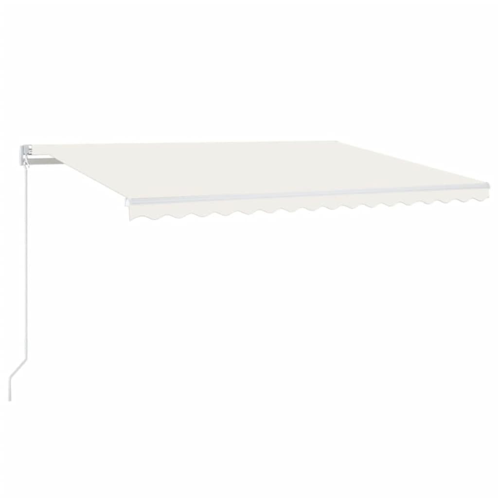 VidaXL Luifel automatisch met LED en windsensor 450x300 cm crèmekleur