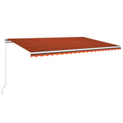 VidaXL Luifel handmatig uittrekbaar met LED 500x300 cm oranje en bruin - afbeelding 2
