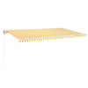 VidaXL Luifel automatisch met LED en windsensor 600x300 cm geel en wit