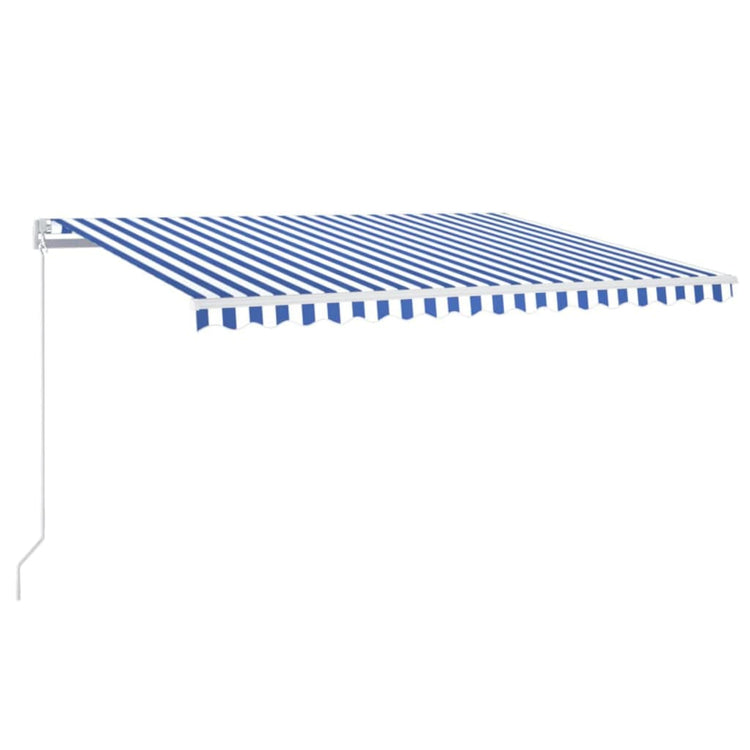 VidaXL Luifel handmatig uittrekbaar 400x350 cm blauw en wit