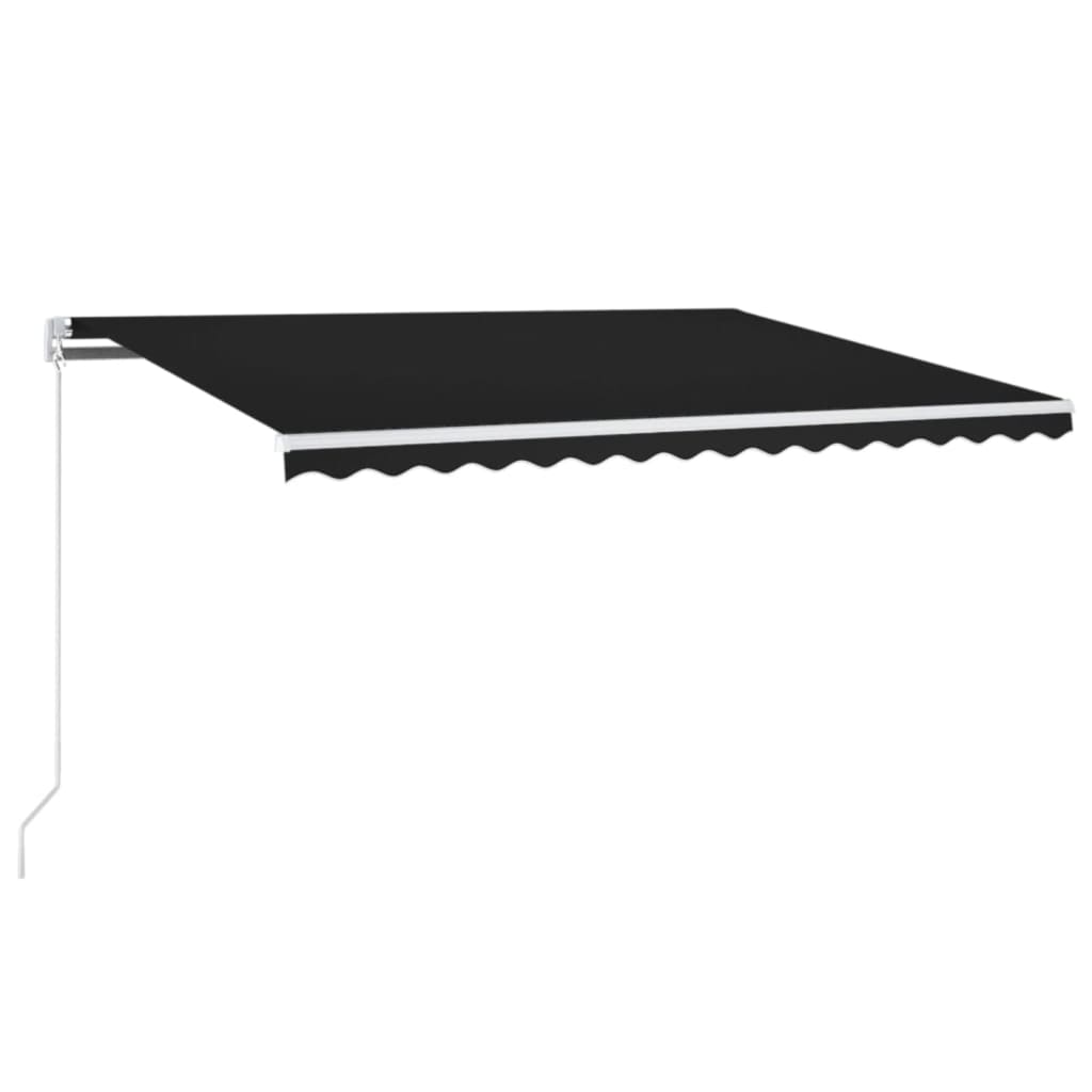 VidaXL Luifel handmatig uittrekbaar 400x350 cm antracietkleurig