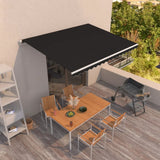 VidaXL Luifel handmatig uittrekbaar 400x350 cm antracietkleurig - afbeelding 1