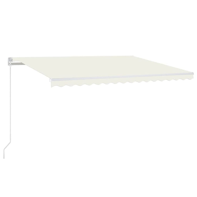 VidaXL Luifel handmatig uittrekbaar met LED 400x350 cm crèmekleurig