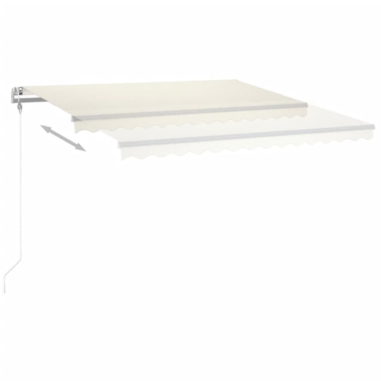 VidaXL Luifel automatisch met LED en windsensor 400x350 cm crèmekleur