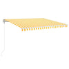 VidaXL Luifel automatisch met LED en windsensor 400x350 cm geel en wit