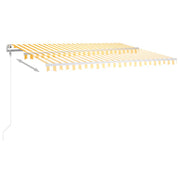 VidaXL Luifel automatisch met LED en windsensor 400x350 cm geel en wit - afbeelding 3