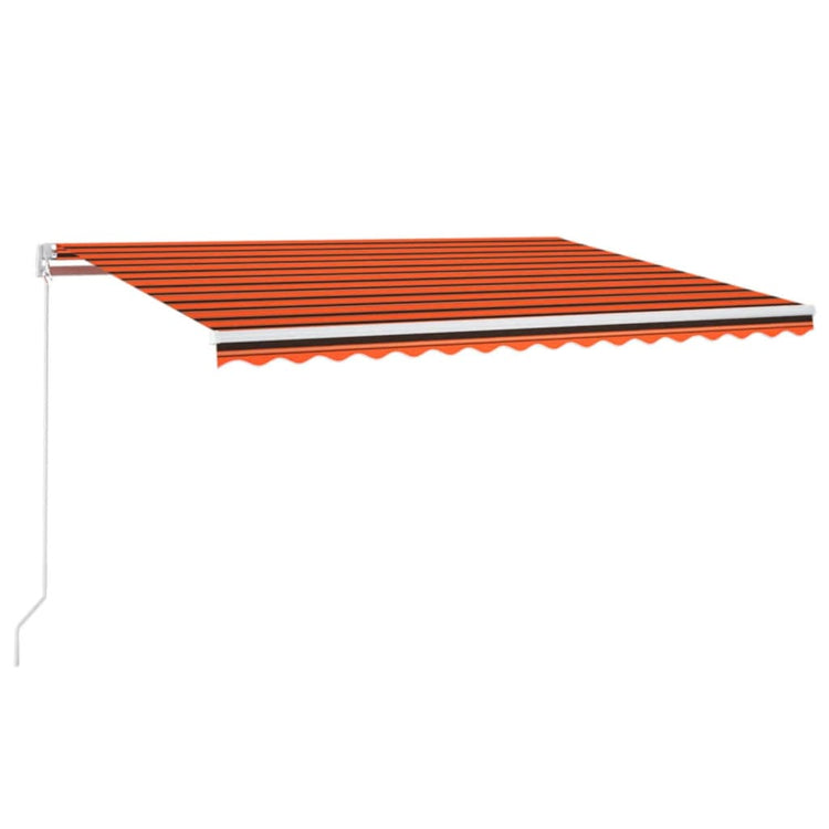 VidaXL Luifel handmatig uittrekbaar 450x350 cm oranje en bruin