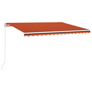 VidaXL Luifel handmatig uittrekbaar met LED 450x350 cm oranje en bruin - afbeelding 2