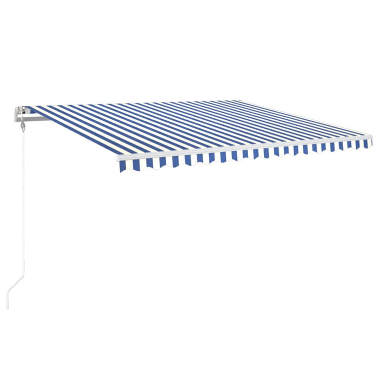 VidaXL Luifel automatisch uittrekbaar 450x350 cm blauw en wit