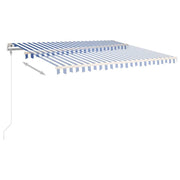 VidaXL Luifel automatisch uittrekbaar 450x350 cm blauw en wit - afbeelding 3