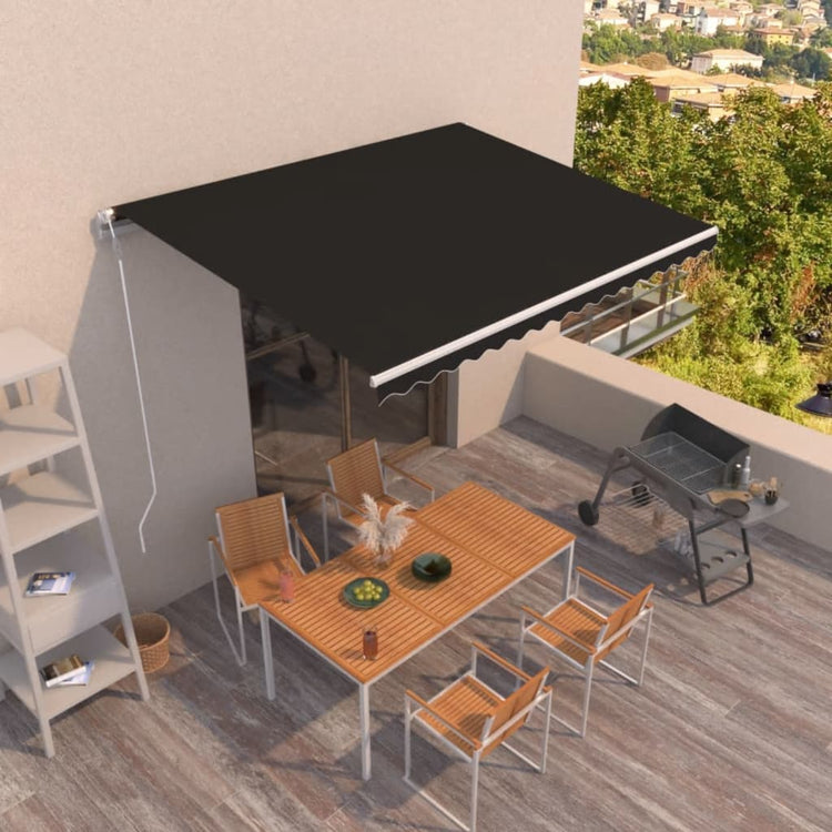 VidaXL Luifel automatisch uittrekbaar 450x350 cm antracietkleurig