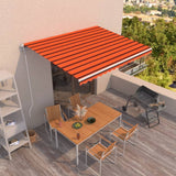 VidaXL Luifel automatisch uittrekbaar 450x350 cm oranje en bruin - afbeelding 1