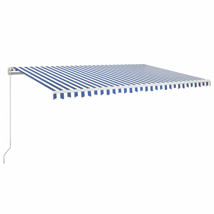 VidaXL Luifel handmatig uittrekbaar 500x350 cm blauw en wit